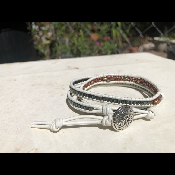 Three Wrap Leather Bracelet Handmade - Picture 6 of 6